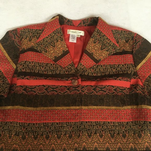 #78 Coldwater Creek Patchwork Long Sleeve 1 Button Jacket Womens Sweater Size PL - Picture 2 of 8